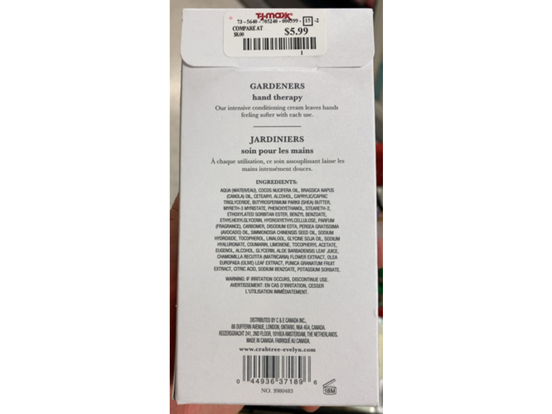 Crabtree & Evelyn Gardeners Hand Therapy, 3.5 oz/100 g