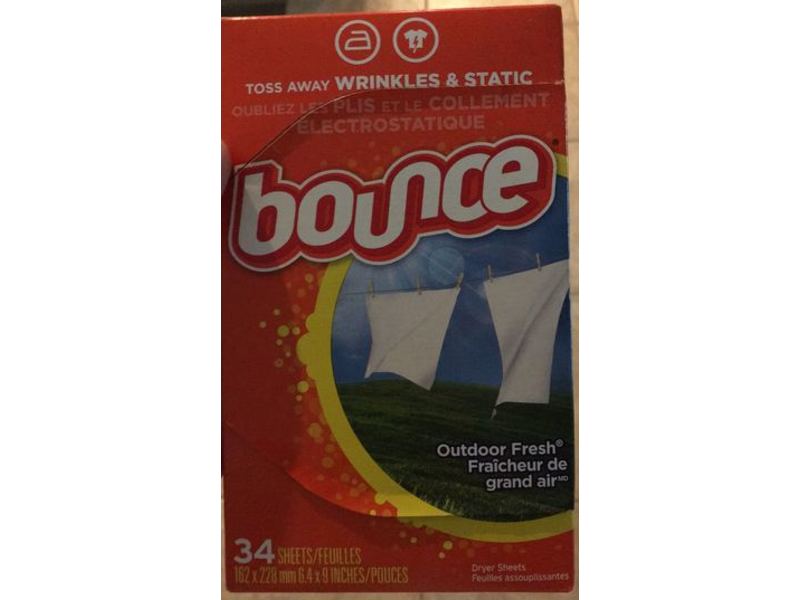 Bounce Fabric Softener Dryer Sheets, Outdoor Fresh, 34 Count