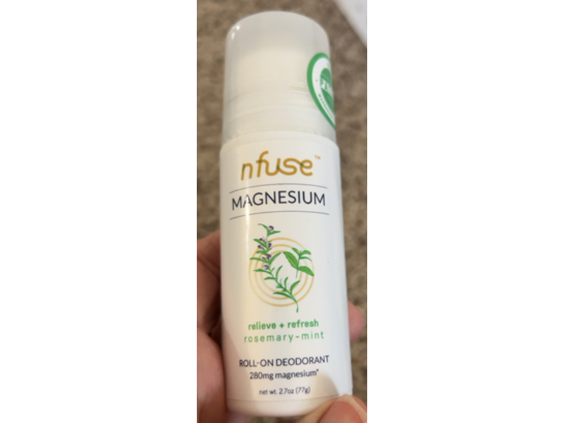 Nfuse Magnesium Roll-On Deodorant, Rosemary-Mint, 2.7 oz/77 g