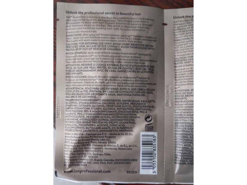 Ion Repair Solutions Step 2 Hydration Solution, Paraben Free, 0.75 fl oz/22 mL