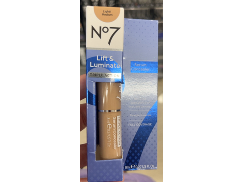 No7 Lift & Luminate Triple Action Serum Concealer, Light / Medium, 0.27 fl oz/8 mL