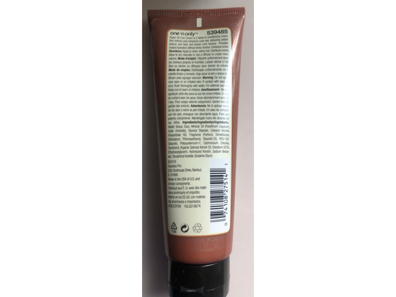 One 'N Only Curl Cream, Argan Oil, 3 oz/85 g