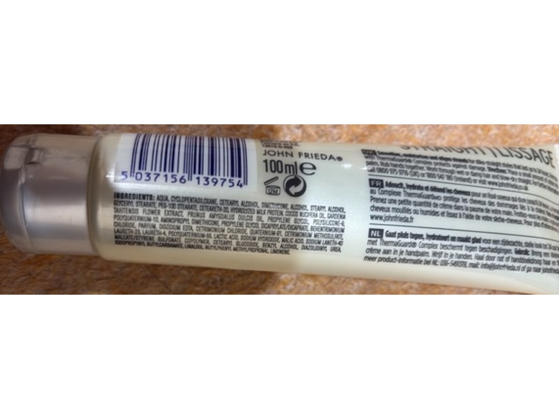 John Frieda Frizz-Ease Straight Fixation Smoothing Creme, 100 mL