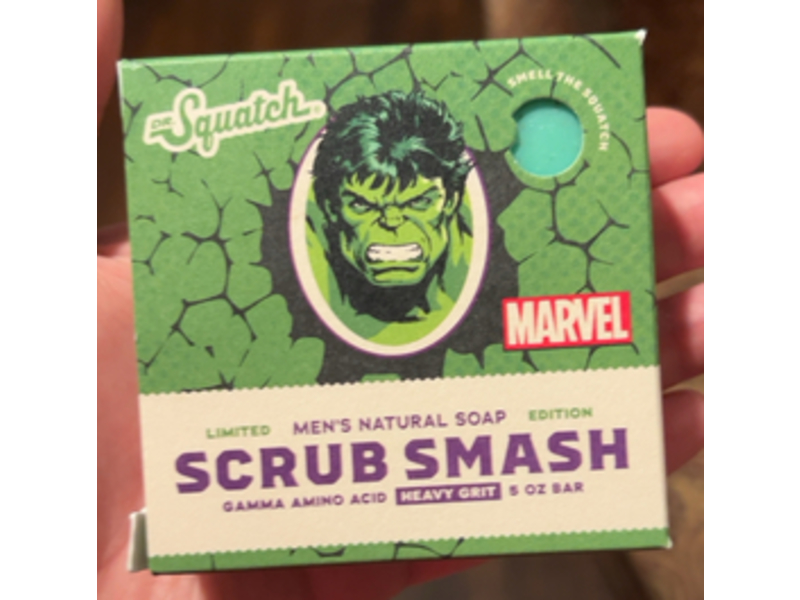 Dr.Squatch Marvel Men's Natural Soap Bar, Scrub Smash, 5 oz