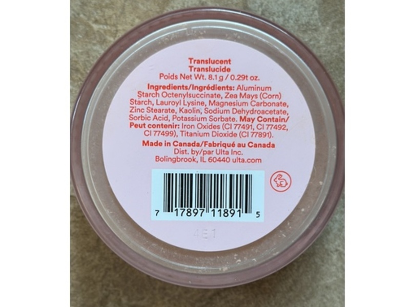 Ulta Beauty Velvet Veil Minerals Setting Powder, Translucent, 0.29 oz/8.1 g