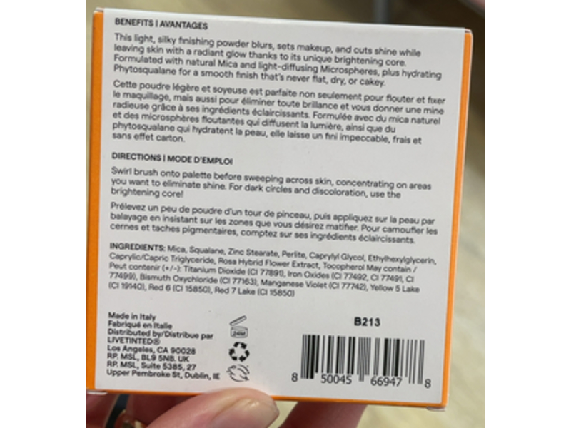 Live Tinted Hueskin Brightening Core Setting Powder, Light, 0.35 oz/10 g