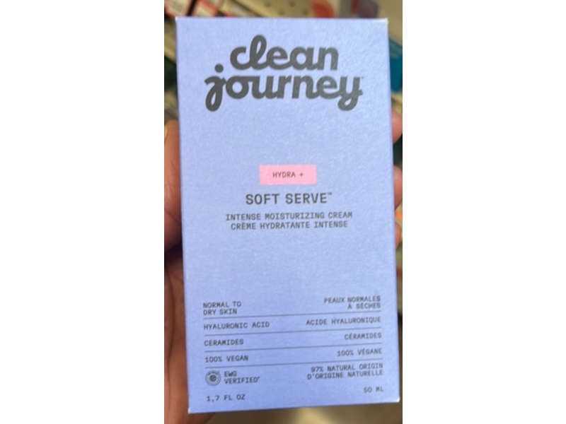 Cleanjourney Soft Serve Intense Moisturizing Cream, Hyaluronic Acid, Ceramides, 1.7 fl oz/50 mL