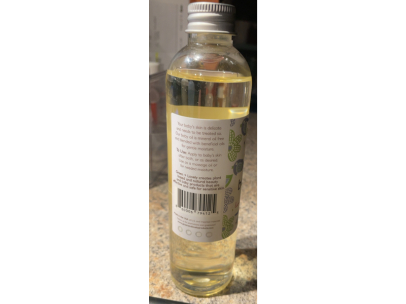 Green + Lovely Baby Oil, Lavender Chamomile, 8 fl oz/227 g