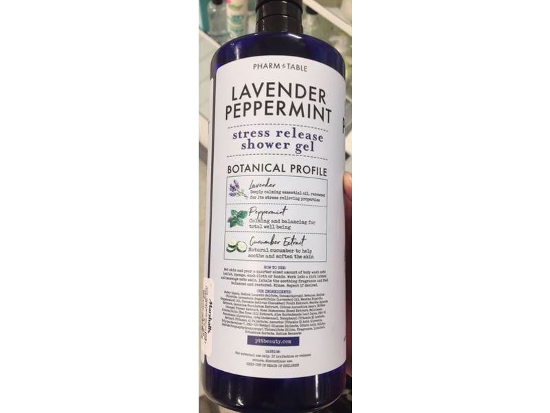 Pharm To Table Stress Release Shower Gel, Lavender & Peppermint, 32 fl oz/960 mL