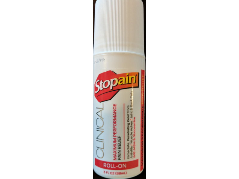 Stopain Clinical Maximum Performance Pain Relief, Roll-On, 3 fl oz/88 mL
