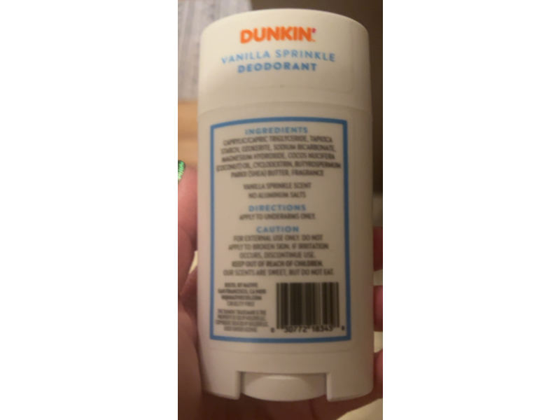 Native Dunkin Deodorant, Vanilla Sprinkle, 2.65 oz/75 g
