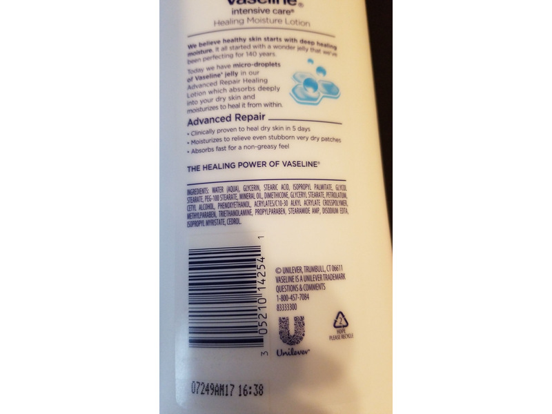 Vaseline Intensive Care Healing Moisture Lotion, Advanced Repair, 32 fl oz/947 mL