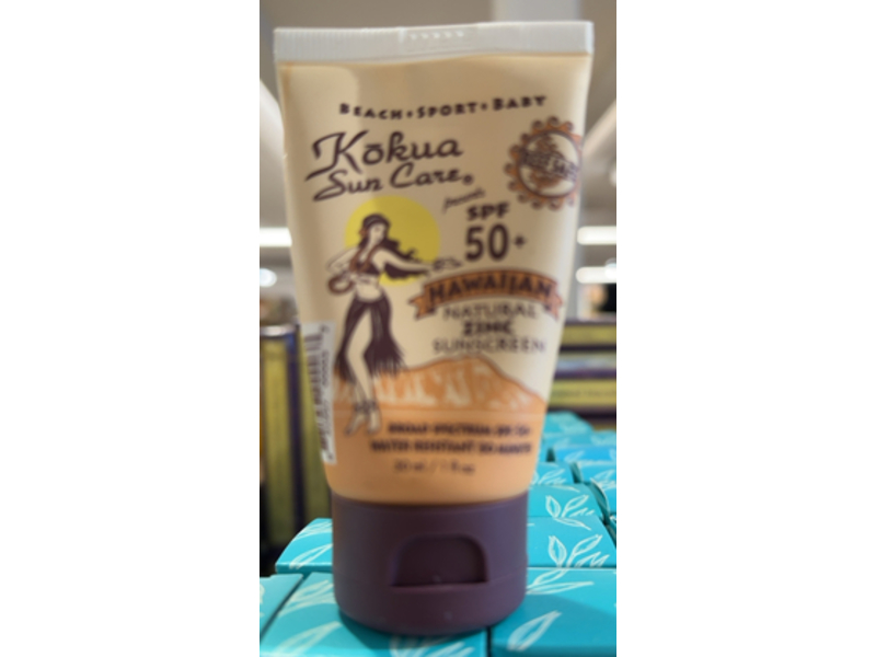 Kokua Sun Care Hawaiian Natural Zinc Sunscreen, SPF 50, 1 oz/30 mL