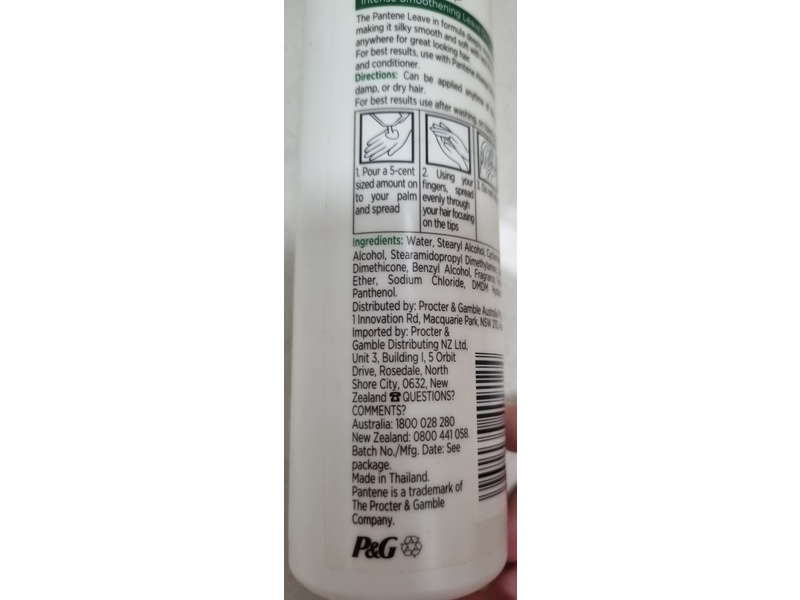 Pantene Pro V Leave On Cream, Intense Smoothing, 250 mL