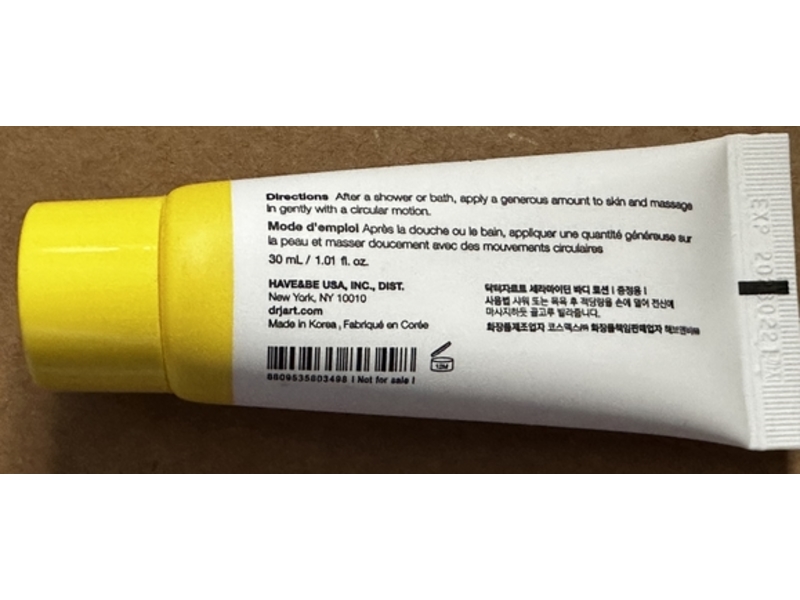 Dr. Jart+ Body Lotion, Ceramidin, 1.01 fl oz/30 mL