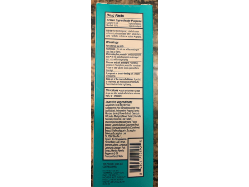 Tommie Copper Pain Relief Liquid Roller, Cucumber Peppermint, 2.5 oz/70 g