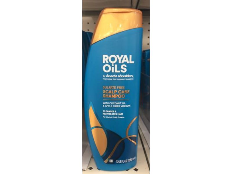 Head & Shoulders Scalp Care Shampoo, Royal Oils, Coconut Oil & Apple Cider Vinegar, 12.8 fl oz/380 mL, Pack Of 2