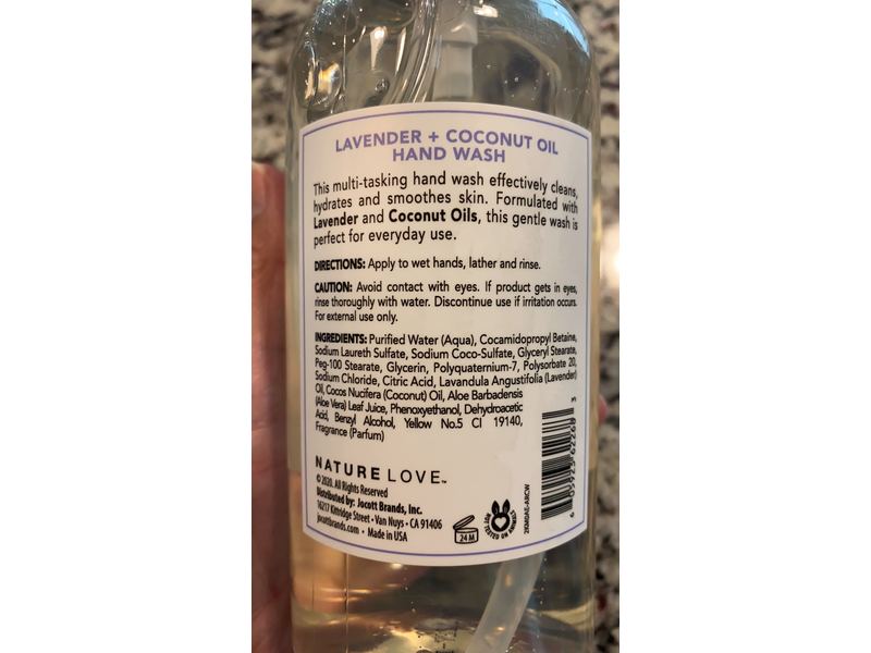Nature Love Aromatherapy Hand Wash, Lavender + Coconut Oil, 16.9 fl oz/500 ml