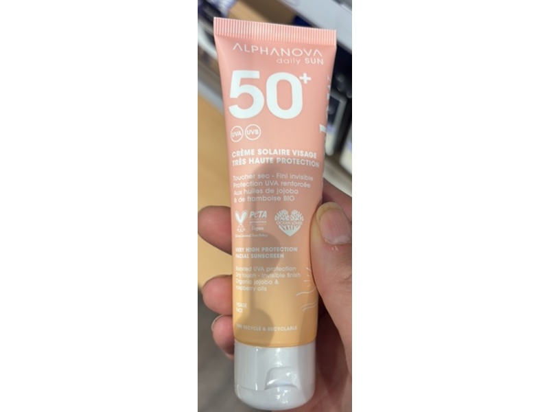 Alphanova Daily Sun Very High Protection Facial Sunscreen, SPF 50+, 1.69 fl oz/50 mL