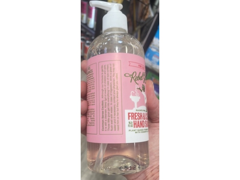 Rebel Green Fresh & Clean Hand Soap, Pink Lilac, 16.9 fl oz/500 mL