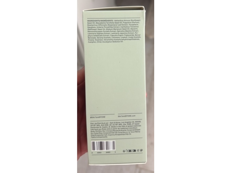Salt & Stone Body Oil, Bergamot & Hinoki, 3.8 fl oz/112 mL