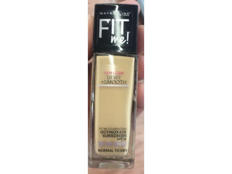 Maybelline New York Fit Me Dewy + Smooth Foundation, SPF 18, 128 Warm Nude, 1 fl oz/30 mL