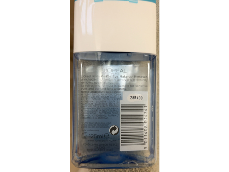 L'Oreal Gentle Eye Make-Up Remover, Allantoine, 125 mL