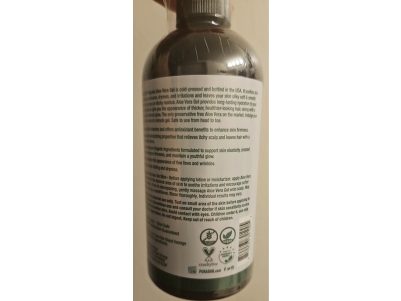 Pura D'or Soothing Effect After Sun Exposure, Aloe Vera Gel, 16 fl oz/473 mL