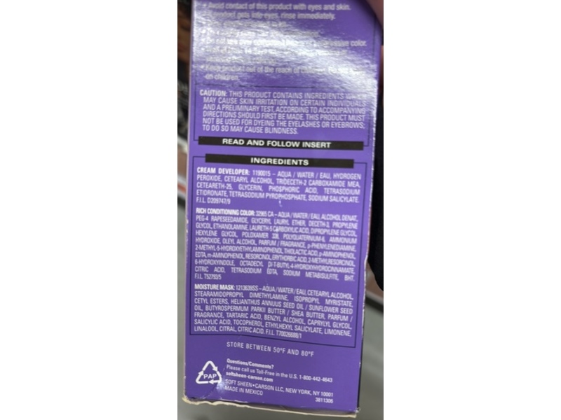 Softsheen Fade Resist Rich Hair Color, 391 Brown Cinnamon, 1 Application