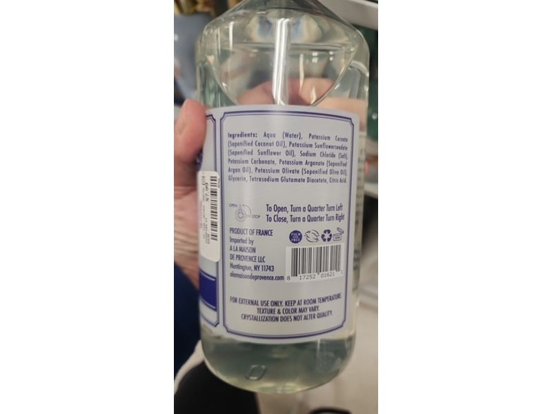 A La Maison De Provence Liquid Hand & Body Soap, Fragrance Free, 33.8 fl oz/1 L