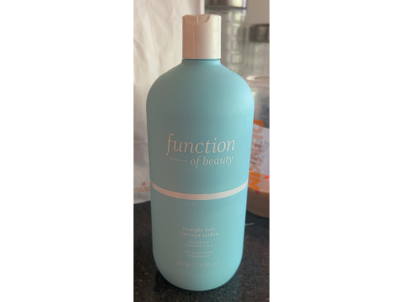 Function Of Beauty Straight Hair Shampoo, Coconut Water, 22 fl oz/650 mL