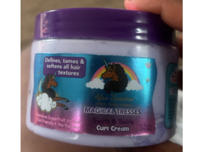 Afro Unicorn Magical Tresses Swirls & Twirls Curl Cream, Rainbow Superfruit, 12 fl oz/355 mL