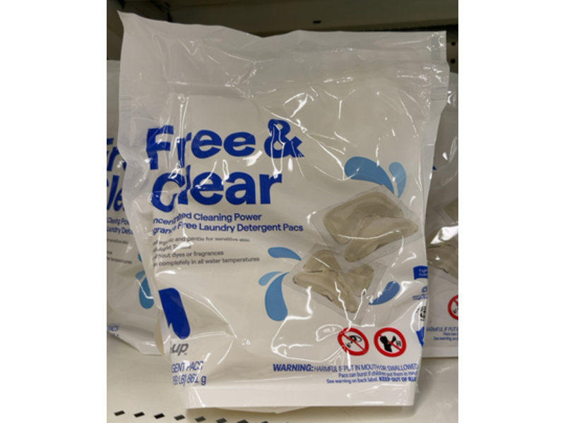Up & Up Free & Clear Concentrated Cleaning Power Laundry Detergent Pacs, 30.3 oz/861 g, 42 Count
