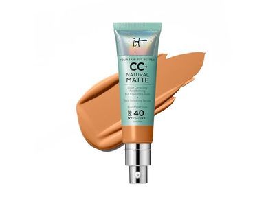 IT Cosmetics CC+ Natural Matte Cream, SPF 40, Rich, 1.08 fl oz/32 mL
