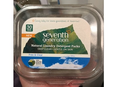 Seventh Generation Natural Laundry Detergent Packs, Free & Clear, 30 Loads