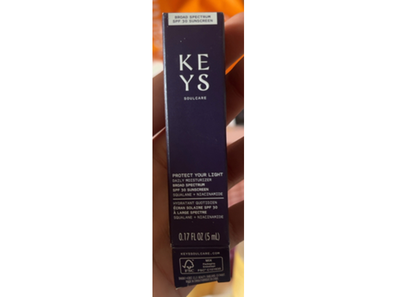 Keys Soulcare Daily Moisturizer Sunscreen, SPF 30, 0.17 fl oz/5 mL