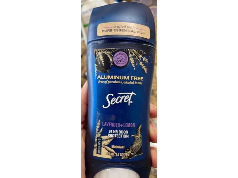Secret 24 Hr Odor Protection Deodorant, Lavender + Lemon, 2.6 oz/73 g