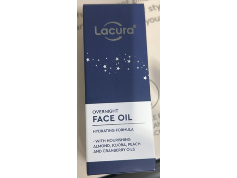 Lacura Overnight Nourishing Face Oil, Almond + Jojoba + Peach & Cranberry Oils