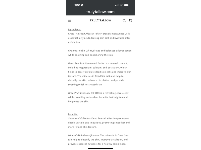 Truly Tallow Whipped Exfoliant, Citrus + Dead Sea Salt