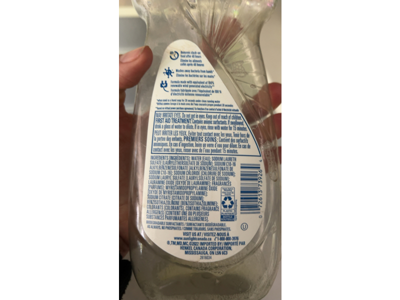 Sunlight Ultra Oxi Action Dishwashing Liquid, Lemon Fresh, 562 mL