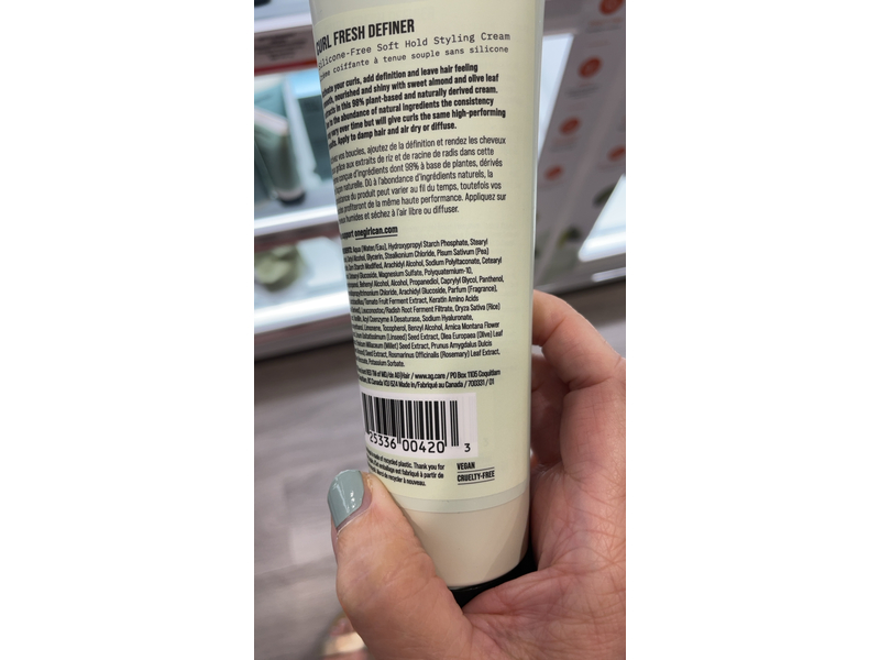 AG Care Curl Fresh Definer Silicone-Free Soft-Hold Styling Cream, 6 Fl Oz