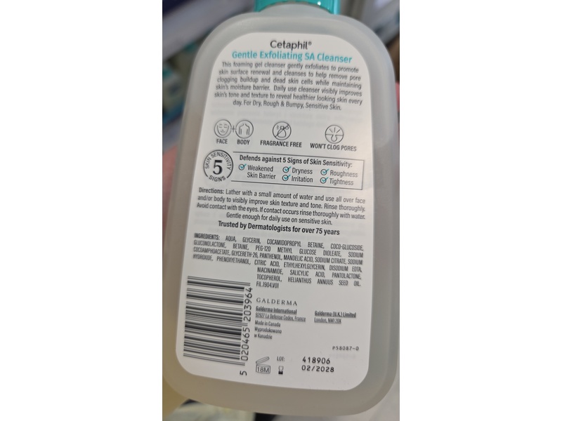 Cetaphil Gentle Exfoliating SA Cleanser, 236 mL