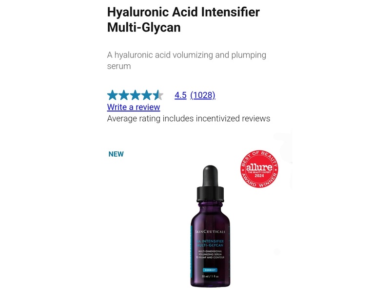 SkinCeuticals HA Intensifier Multi-Glycan Multi-Dimensional Volumizing Serum, 1 fl oz/30 mL