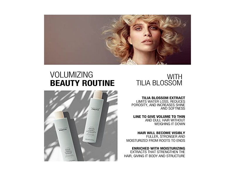 Previa Volumising Bodifying Shampoo and Conditioner - Volumizing Hair Treatment Set for Fine, Thin Hair (8.45 oz)