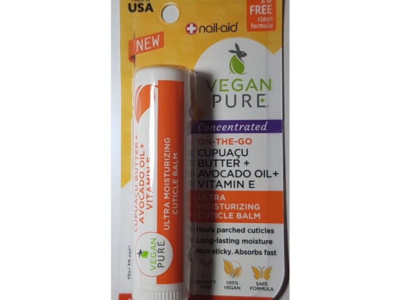 Vegan Pure Ultra Moisturizing Cuticle Balm, Cupuacu Butter+Avocado Oil+ Vitamin E, 17 g