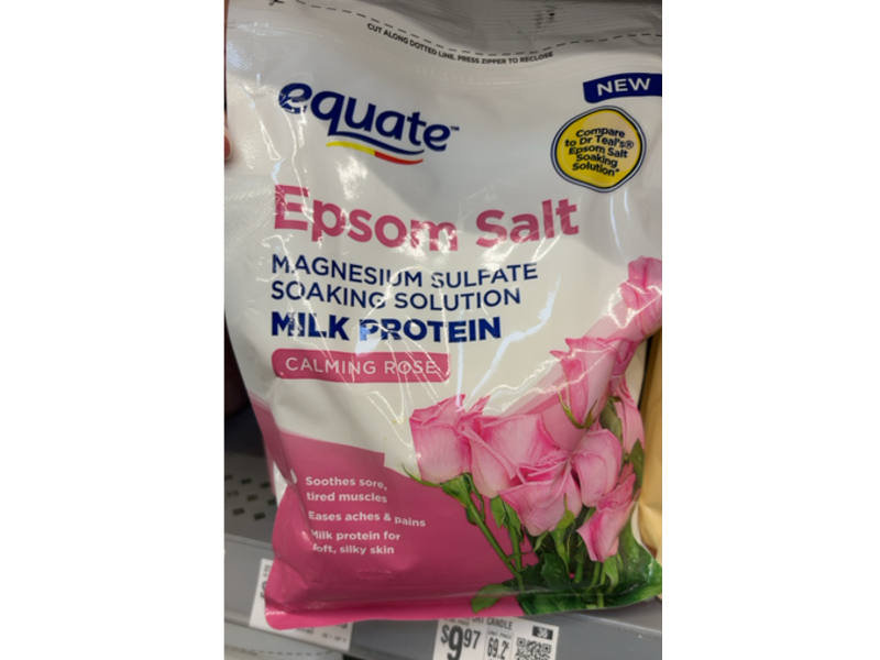 Equate Milk Protein Epsom Salt, Calming Rose, 48 oz/1.36 kg