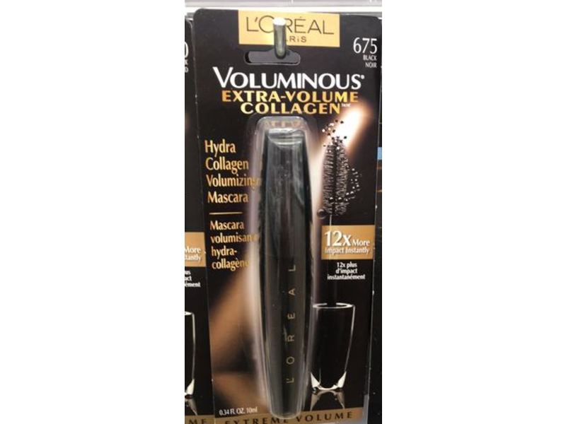 L'Oreal Paris Voluminous Extra-Volume Collagen Mascara, 675 Black Noir, 0.34 fl oz/10 mL