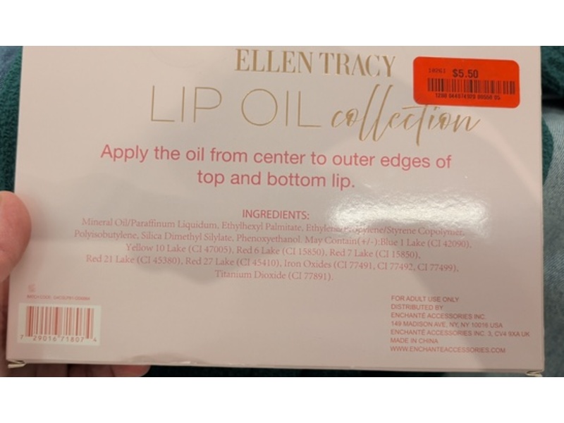 Ellen Tracy Lip Oil Collection, 0.1 fl oz/3 mL, 5 Count