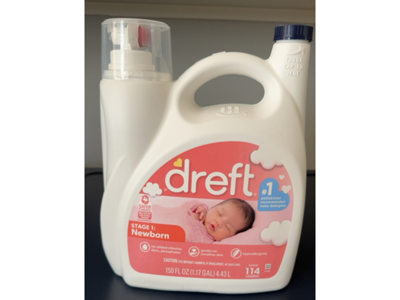 Dreft Baby Detergent, New Born, 114 Loads, 150 fl oz/4.43 L