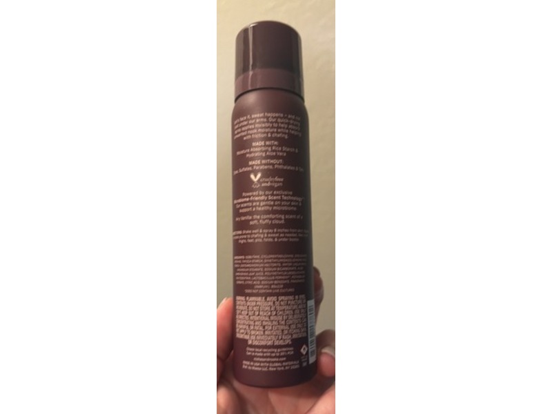 Niches & Nooks Dry Your Nooks Sweat Absorbing Chafing Barrier Spray, Airy Vanilla, 2 oz/58 g